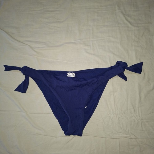 Miss Crool Blue Bikini Bottom with Side Ties, New