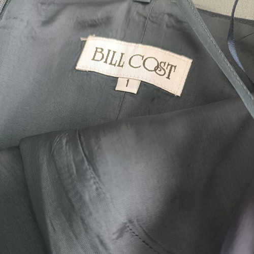 Bill Cost satin dress blue midi with front straps elegant chic like new