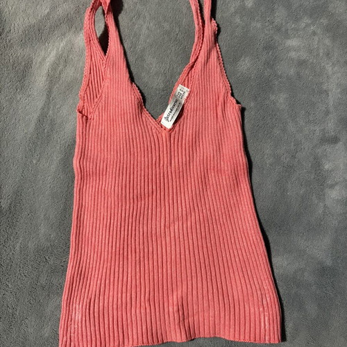 Ribbed top Stradivarius pink used, size S