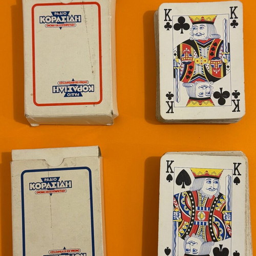 Radio Korasidis playing cards used, collectible promotional