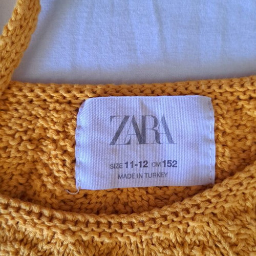 Zara Kids Crochet Knit Top like new, yellow, size 152 cm