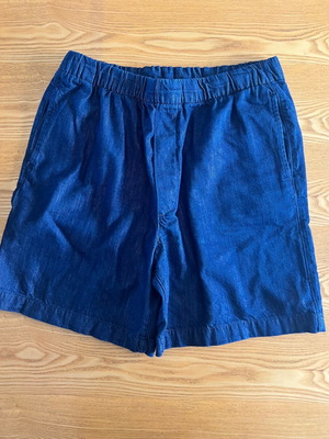 H&M men's baggy fit denim shorts, size L, blue
