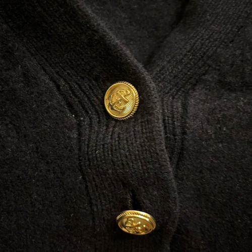 ZARA black cropped wool cardigan size S like new with gold buttons