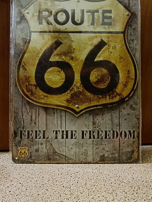 Route 66 metal sign for garage decoration