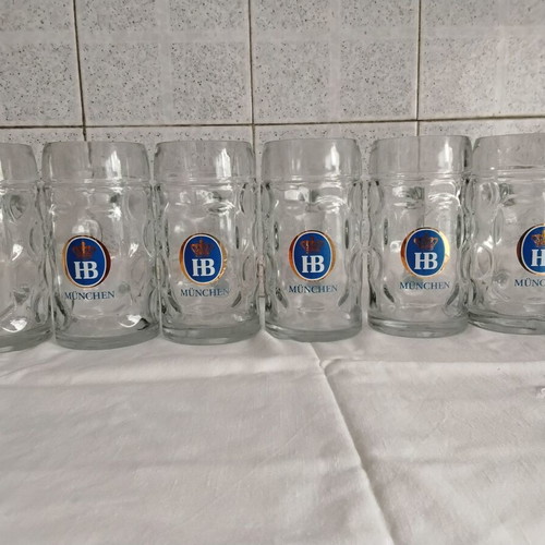 Hofbräuhaus München HB Beer Glasses Set of 6 500ml New