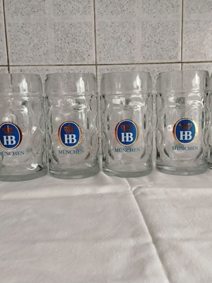 Hofbräuhaus München HB Beer Glasses Set of 6 500ml New