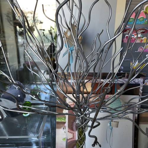 Set of 2 Handmade Metal Wish Trees silver and gold, like new, 1.80m