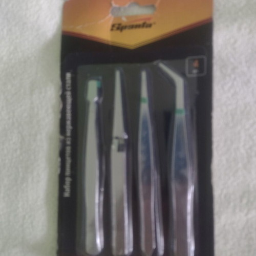 Set of tweezers made of stainless steel new