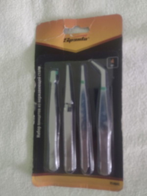 Set of tweezers made of stainless steel new