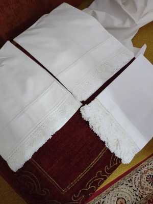 Pillowcases set of three new with lace fabric Peiraiki-Patraiki