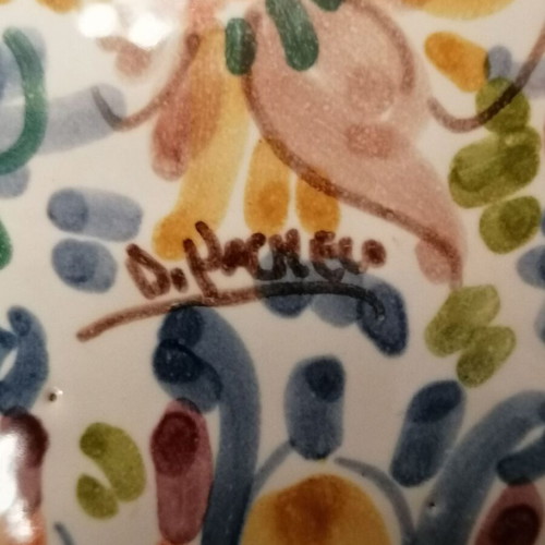 Sevillarte vase handmade colorful with artist signature like new