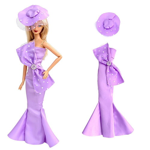 Doll Dress Purple English Style 7127P new with purple hat