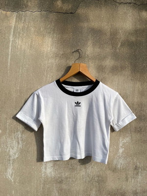 Adidas crop top used, size S, black and white