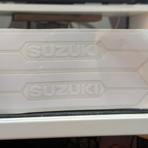 Suzuki white stickers set of 2 new