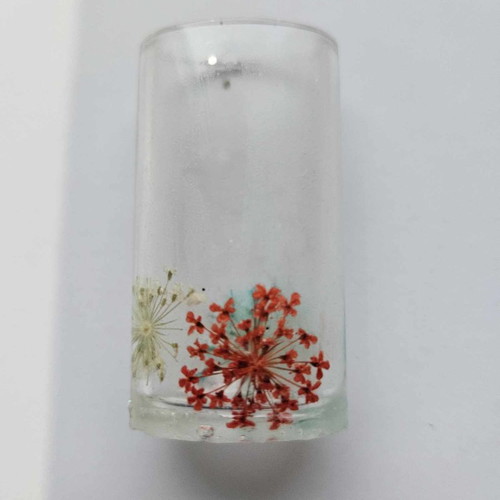 Lighter case made of resin with dried flowers new