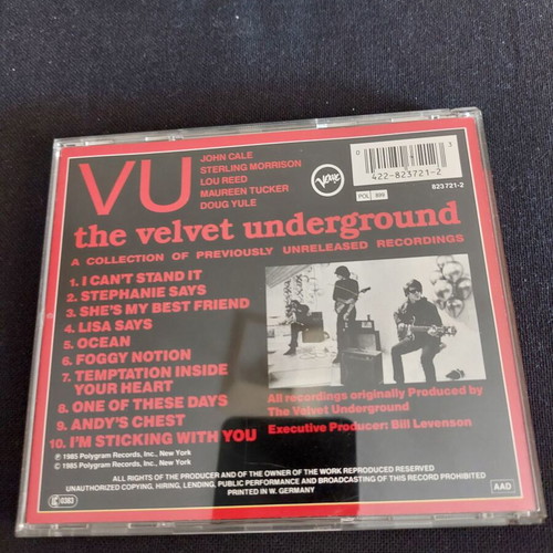 Velvet Underground VU CD like new, rock