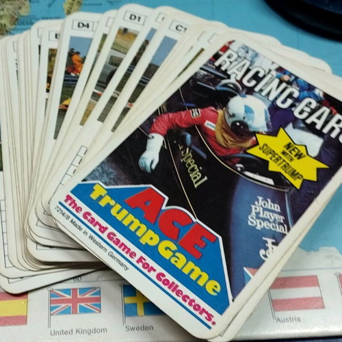 Racing Cars AceTrump card game used, complete without box