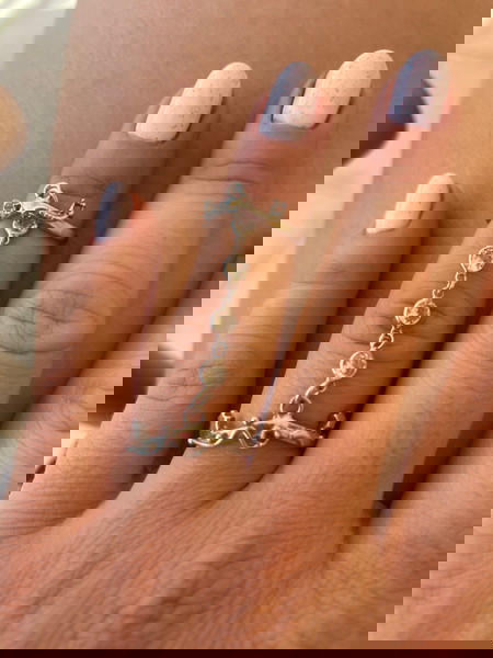 διπλό δαχτυλίδι με αλυσίδα allover κ Swarovski