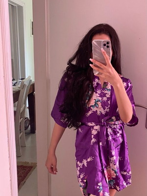 Traditional Thai kimono like new, purple, size XS