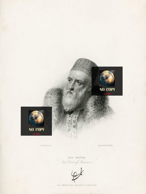 Ali Pacha Steel Engraving like new, 1832