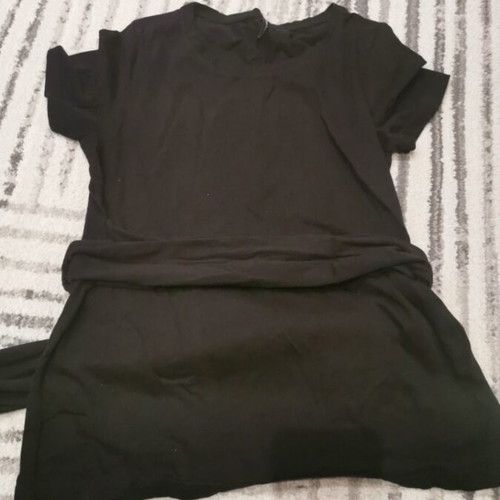 Noobass black t-shirt with belt like new, one size