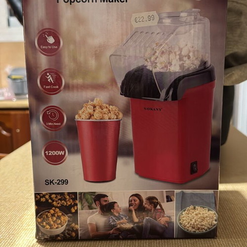 Sokany popcorn maker new, unused, red color