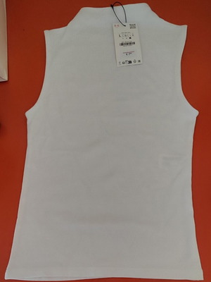 Zara sleeveless elastic white top, size L