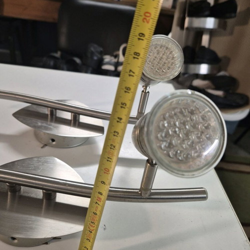 Bright Night double spot wall-ceiling light used, chrome metal GU10
