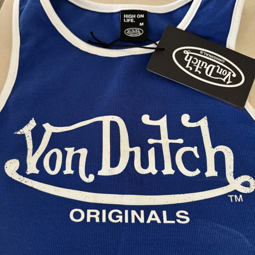 Von Dutch Blue Crop Top Size M New