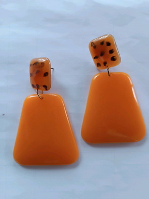 Long bone earrings new orange color