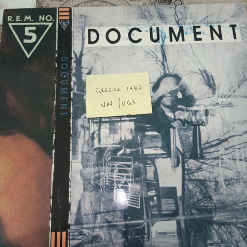 REM Document no5 vinyl used, Greek edition 1987, rock