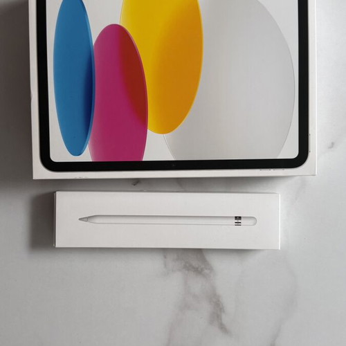 Apple iPad 10th Generation 64GB Wi-Fi Silver with Apple Pencil 1st Gen and Laut Case