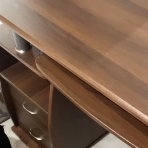 Praktiker wooden brown desk high quality with drawers and storage space