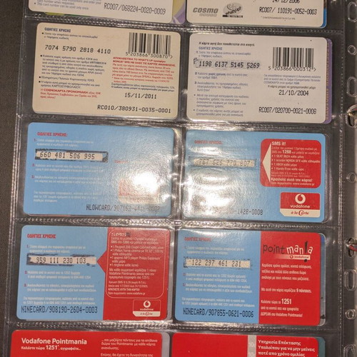 Black folder like new with 25 phone cards and cards