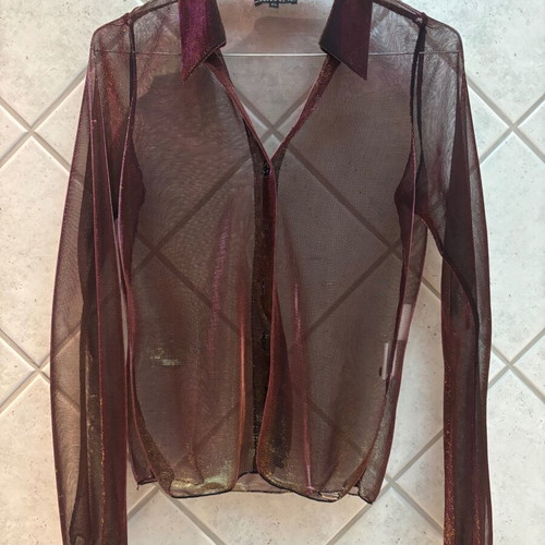 Morgan transparent shirt like new in burgundy with gold details