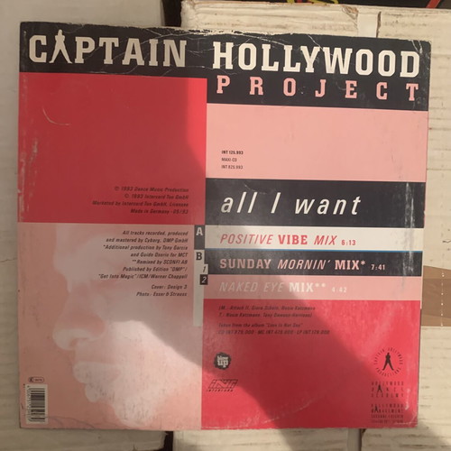 Captain Hollywood Project All I Want 12" Maxi-Single used, Eurodance