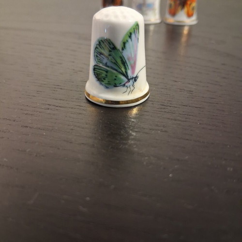 Vintage porcelain thimbles with butterfly, like new