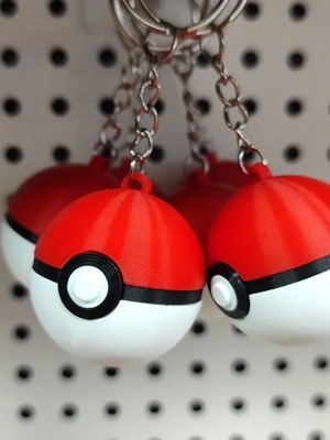 Pokeball Keychain 3D printed new, anime style, set of 2