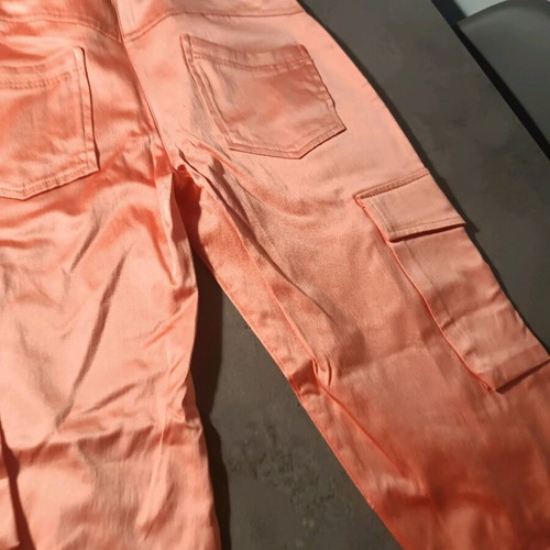 Pink satin fitted pants like new, size S