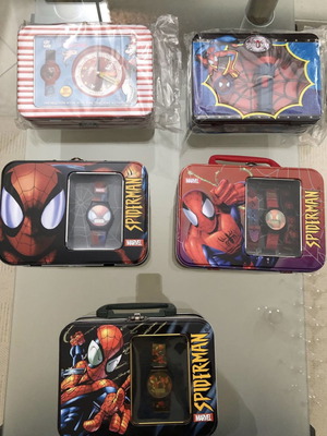 Spider-Man and The Cat in the Hat kids lunchbox and watch set of 5 new Marvel