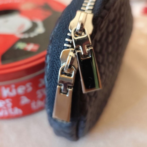 Handbag new, black with embossed woven design, eco leather
