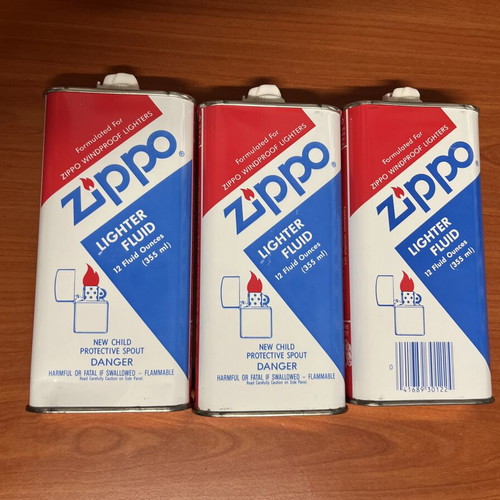 Zippo lighter fluid set of 3 large bottles 355ml new