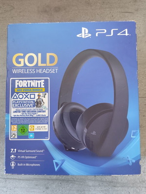 PS4 Gold Wireless Headset used with 7.1 Virtual Surround Sound