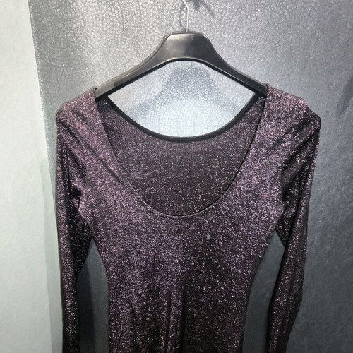 Mini bodycon dress metallic purple Shein new with glitter and open back