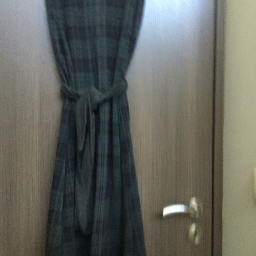 Sleeveless checked dress like new, gray and green