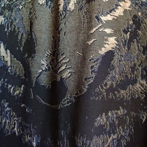 Gianni Rodini long-sleeve black blouse with wolf design used