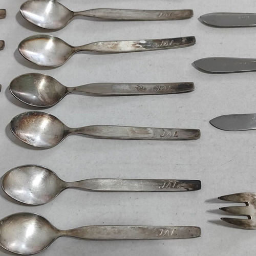 JAL Japan Airlines Vintage Silver-Plated Cutlery Set used