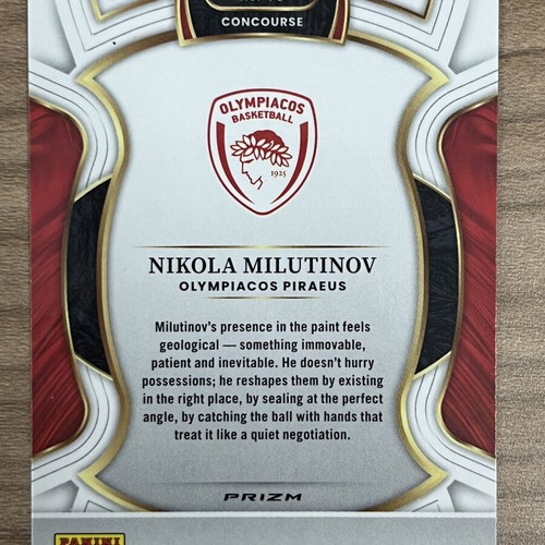2025-26 Panini Select Euroleague Basketball Nikola Milutinov Silver card like new