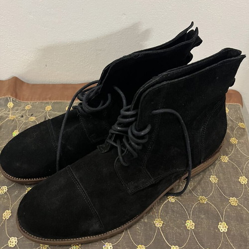 Black suede boots, size 44