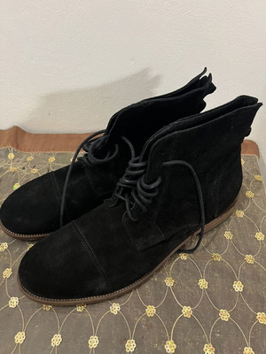 Black suede boots, size 44